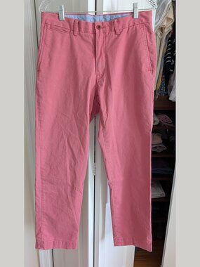Polo Ralph Lauren Classic Fit Stretch Chinos Pants Salmon Pink Summer W32 x L32